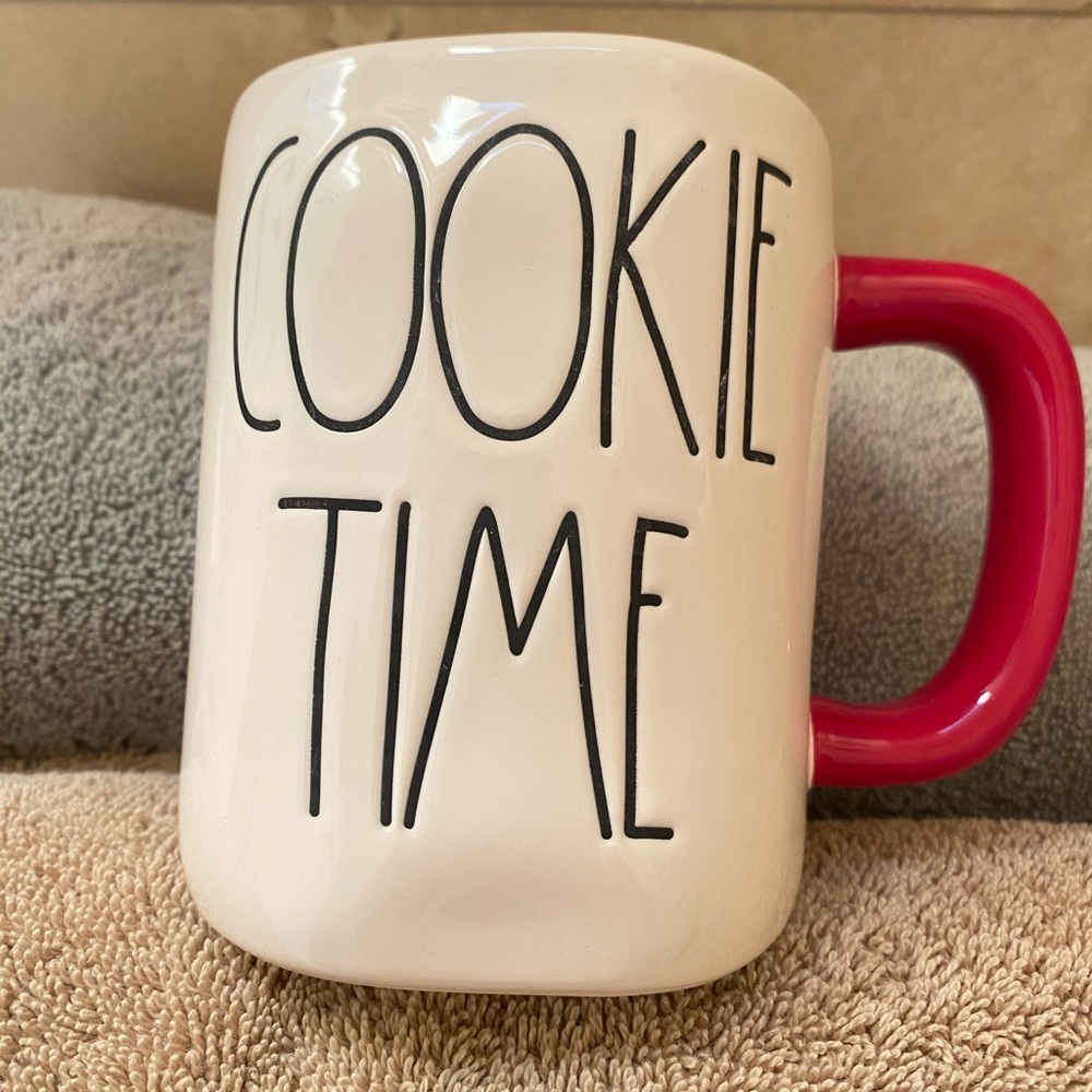 Cookie Time Mug with Red Handle